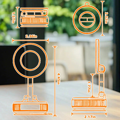 Portable 360° Multifunctional Car Vacuum Magnetic Phone Holder with Foldable Rotatable Suction Cup Stand for iPhone 16 and Samsung Devices